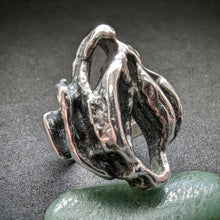 Load image into Gallery viewer, Vintage ring Monika &amp; Burkhard Oly modernism brutalism 835 silver RG 50
