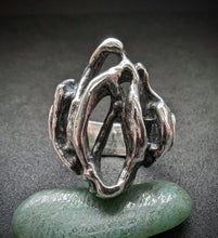 Load image into Gallery viewer, Vintage ring Monika &amp; Burkhard Oly modernism brutalism 835 silver RG 50
