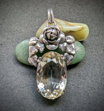 Load image into Gallery viewer, Jugendstil Anhänger Silber 900 Citrin Blume
