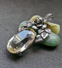 Load image into Gallery viewer, Jugendstil Anhänger Silber 900 Citrin Blume
