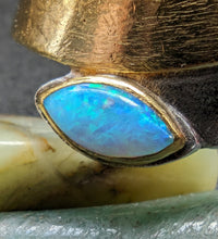 Load image into Gallery viewer, Modern designer ring sterling silver 925 opal RG 58
