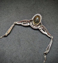 Lade das Bild in den Galerie-Viewer, Antikes Jugendstil Art Deco Collier 800 Silber Citrin Markasit alt ca. 1920
