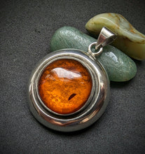 Load image into Gallery viewer, Vintage Designer Pendant Niels Erik From NE From Danmark 925 Sterling Silver Amber
