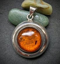 Load image into Gallery viewer, Vintage Designer Pendant Niels Erik From NE From Danmark 925 Sterling Silver Amber
