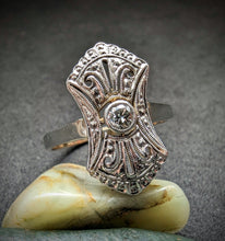 Load image into Gallery viewer, Antique Art Deco ring 14k 585 gold diamond old approx. 1920 RG 53
