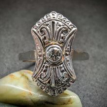 Load image into Gallery viewer, Antique Art Deco ring 14k 585 gold diamond old approx. 1920 RG 53
