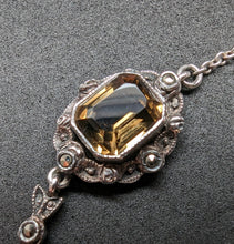 Lade das Bild in den Galerie-Viewer, Antikes Jugendstil Art Deco Collier 935 Silber Rauchquarz Markasit alt ca. 1920
