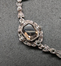 Lade das Bild in den Galerie-Viewer, Antikes Jugendstil Art Deco Collier 935 Silber Rauchquarz Markasit alt ca. 1920
