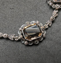 Lade das Bild in den Galerie-Viewer, Antikes Jugendstil Art Deco Collier 935 Silber Rauchquarz Markasit alt ca. 1920
