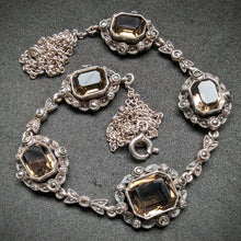 Lade das Bild in den Galerie-Viewer, Antikes Jugendstil Art Deco Collier 935 Silber Rauchquarz Markasit alt ca. 1920
