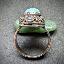 Load image into Gallery viewer, Art Deco Jugendstil Ring Silber 900 Opal Perle französische Lilie
