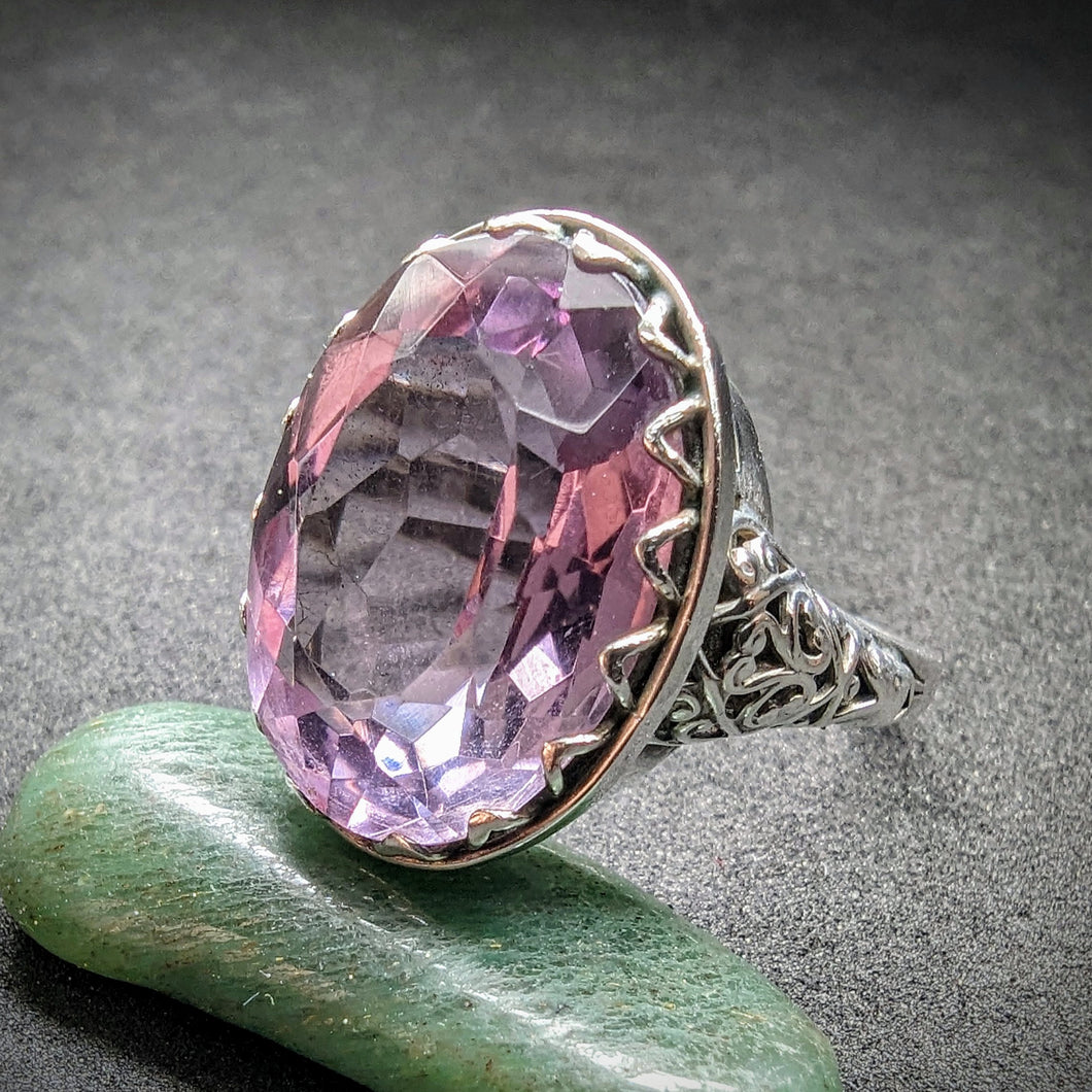 Antiker Jugendstil Ring Silber 935 Amethyst