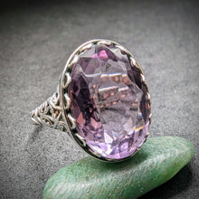 Load image into Gallery viewer, Antiker Jugendstil Ring Silber 935 Amethyst
