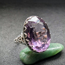 Load image into Gallery viewer, Antiker Jugendstil Ring Silber 935 Amethyst
