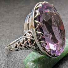 Load image into Gallery viewer, Antiker Jugendstil Ring Silber 935 Amethyst
