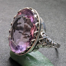 Load image into Gallery viewer, Antiker Jugendstil Ring Silber 935 Amethyst
