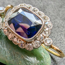 Lade das Bild in den Galerie-Viewer, Art Deco Ohrringe 14k 585 Gold blauer Saphir Diamant 0,65 Carat Wien c. 1930 S
