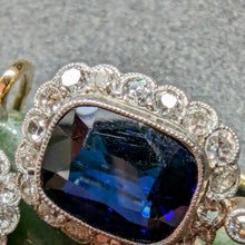 Lade das Bild in den Galerie-Viewer, Art Deco Ohrringe 14k 585 Gold blauer Saphir Diamant 0,65 Carat Wien c. 1930 S
