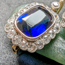 Lade das Bild in den Galerie-Viewer, Art Deco Ohrringe 14k 585 Gold blauer Saphir Diamant 0,65 Carat Wien c. 1930 S
