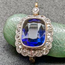 Lade das Bild in den Galerie-Viewer, Art Deco Ohrringe 14k 585 Gold blauer Saphir Diamant 0,65 Carat Wien c. 1930 S
