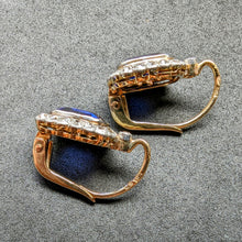 Lade das Bild in den Galerie-Viewer, Art Deco Ohrringe 14k 585 Gold blauer Saphir Diamant 0,65 Carat Wien c. 1930 S
