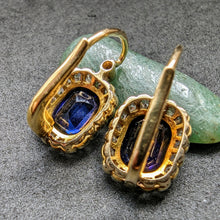 Lade das Bild in den Galerie-Viewer, Art Deco Ohrringe 14k 585 Gold blauer Saphir Diamant 0,65 Carat Wien c. 1930 S
