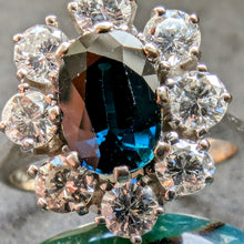 Lade das Bild in den Galerie-Viewer, Entourage Ring 585 Gold Wien blauer Saphir 1,1 Carat Diamant 1 Carat RG 52 S
