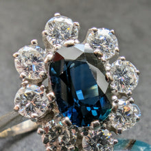 Lade das Bild in den Galerie-Viewer, Entourage Ring 585 Gold Wien blauer Saphir 1,1 Carat Diamant 1 Carat RG 52 S
