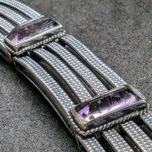 Lade das Bild in den Galerie-Viewer, Vintage Designer Armband 800 Silber Amethyst Gustav Hauber alt S
