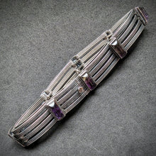 Lade das Bild in den Galerie-Viewer, Vintage Designer Armband 800 Silber Amethyst Gustav Hauber alt S
