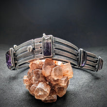 Lade das Bild in den Galerie-Viewer, Vintage Designer Armband 800 Silber Amethyst Gustav Hauber alt S
