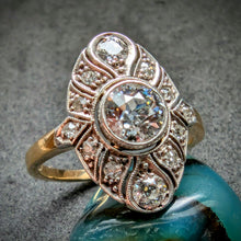 Lade das Bild in den Galerie-Viewer, Art Deco Schiffchen Ring 585 Gold Diamant
