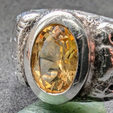 Lade das Bild in den Galerie-Viewer, Jugendstil Ring Silber 935 Citrin Handarbeit Satyr Pan Faun alt antik c. 1910 RG 64
