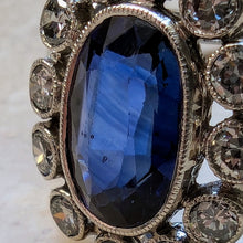 Lade das Bild in den Galerie-Viewer, Art Deco Ring 900 Platin 10% Iridium 1,6 Ct. blauer Saphir Diamant antik RG 60 S
