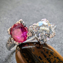 Lade das Bild in den Galerie-Viewer,  Toi et Moi Ring 14k 585 Gold Rubin 0,50 Ct Diamant 0,60 Ct antik c. 1920 RG 52
