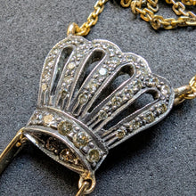 Load image into Gallery viewer, Jugendstil Art Deco Lavalliere Collier Krone 585 Gold Silber Diamant Opal antik c. 1920
