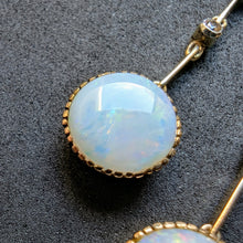 Load image into Gallery viewer, Jugendstil Art Deco Lavalliere Collier Krone 585 Gold Silber Diamant Opal antik c. 1920
