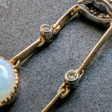 Load image into Gallery viewer, Jugendstil Art Deco Lavalliere Collier Krone 585 Gold Silber Diamant Opal antik c. 1920
