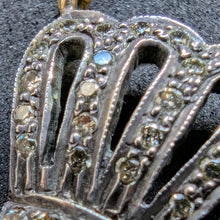 Load image into Gallery viewer, Jugendstil Art Deco Lavalliere Collier Krone 585 Gold Silber Diamant Opal antik c. 1920
