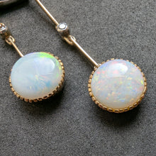 Load image into Gallery viewer, Jugendstil Art Deco Lavalliere Collier Krone 585 Gold Silber Diamant Opal antik c. 1920
