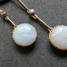 Load image into Gallery viewer, Jugendstil Art Deco Lavalliere Collier Krone 585 Gold Silber Diamant Opal antik c. 1920
