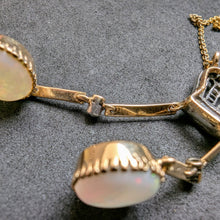 Load image into Gallery viewer, Jugendstil Art Deco Lavalliere Collier Krone 585 Gold Silber Diamant Opal antik c. 1920
