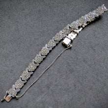 Load image into Gallery viewer, Vintage Designer Armband Art Deco Stil 925 Silber Markasit alt
