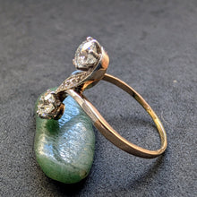 Load image into Gallery viewer, Toi et Moi Art Nouveau ring 585 gold silver diamond 1 carat antique c. 1900 RG 62 p
