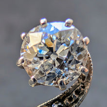 Load image into Gallery viewer, Toi et Moi Jugendstil Ring 585 Gold Silber Diamant 1 Carat antik c. 1900 RG 62 S
