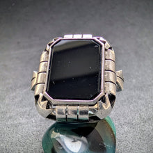 Load image into Gallery viewer, Art Deco Ring 835 Silber Onyx alt antik c. 1920 RG 57 S
