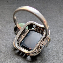 Load image into Gallery viewer, Art Deco ring 835 silver onyx old antique c. 1920 RG 57 p
