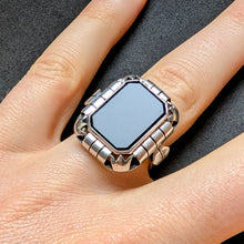 Load image into Gallery viewer, Art Deco Ring 835 Silber Onyx alt antik c. 1920 RG 57 S
