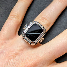 Load image into Gallery viewer, Art Deco Ring 835 Silber Onyx alt antik c. 1920 RG 57 S
