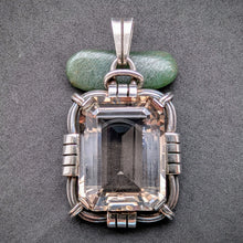 Load image into Gallery viewer, Jugendstil Art Deco Anhänger 835 Silber Rauchquarz Handarbeit alt antik S
